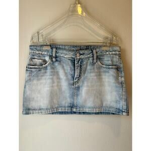 American Eagle Light Wash Denim Mini Skirt Size 6 Y2K